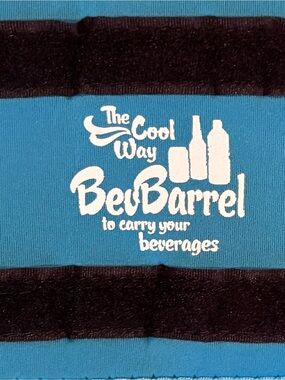 BevBarrel Neoprene Drink Carrier Belt Blue Beverage Holder Party Can Holder